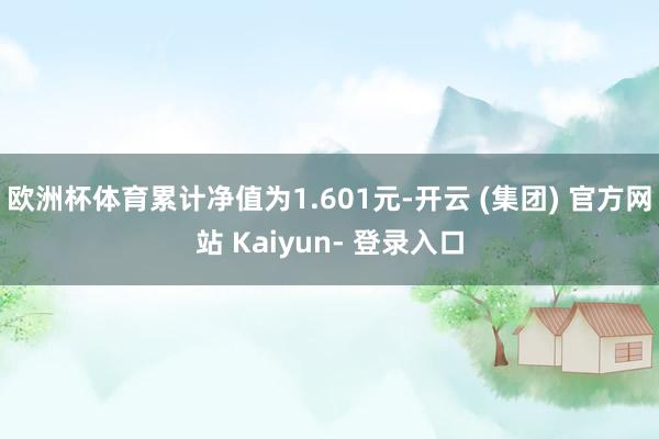 欧洲杯体育累计净值为1.601元-开云 (集团) 官方网站 Kaiyun- 登录入口