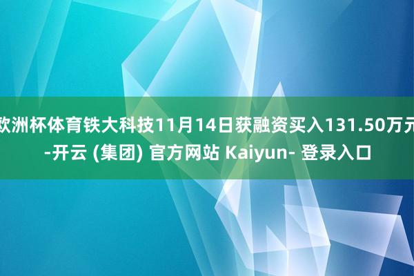 欧洲杯体育铁大科技11月14日获融资买入131.50万元-开云 (集团) 官方网站 Kaiyun- 登录入口