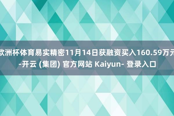 欧洲杯体育易实精密11月14日获融资买入160.59万元-开云 (集团) 官方网站 Kaiyun- 登录入口