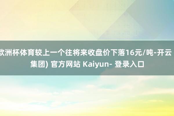 欧洲杯体育较上一个往将来收盘价下落16元/吨-开云 (集团) 官方网站 Kaiyun- 登录入口