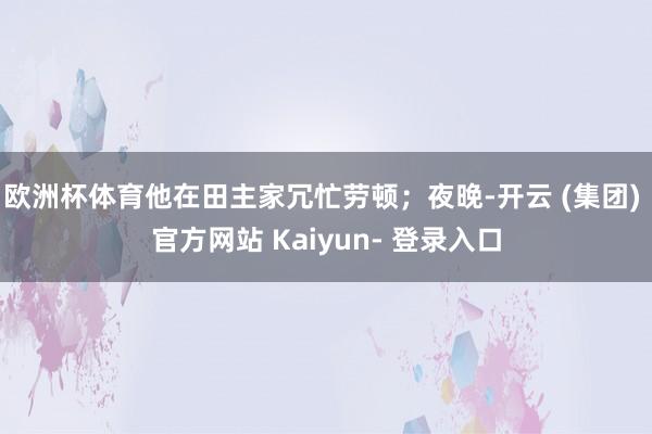 欧洲杯体育他在田主家冗忙劳顿；夜晚-开云 (集团) 官方网站 Kaiyun- 登录入口