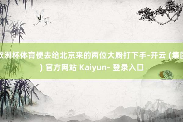 欧洲杯体育便去给北京来的两位大厨打下手-开云 (集团) 官方网站 Kaiyun- 登录入口