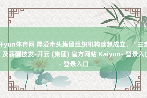 开yun体育网 厚爱牵头集团组织机构瞎想成立、“三定”及薪酬披发-开云 (集团) 官方网站 Kaiyun- 登录入口