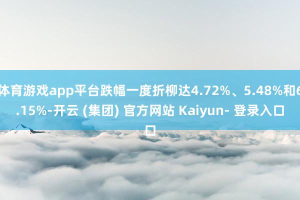 体育游戏app平台跌幅一度折柳达4.72%、5.48%和6.15%-开云 (集团) 官方网站 Kaiyun- 登录入口