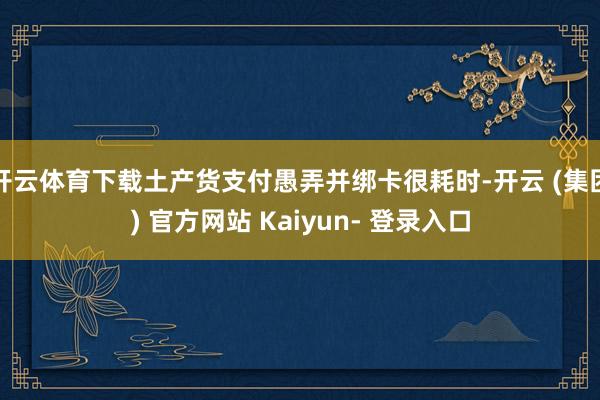 开云体育下载土产货支付愚弄并绑卡很耗时-开云 (集团) 官方网站 Kaiyun- 登录入口