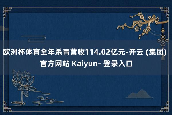 欧洲杯体育全年杀青营收114.02亿元-开云 (集团) 官方网站 Kaiyun- 登录入口